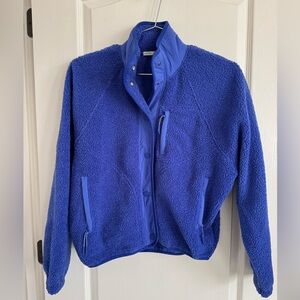 Oysho Blue Teddy Fleece Jacket